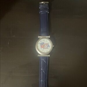 Blue Leather Strap Watch